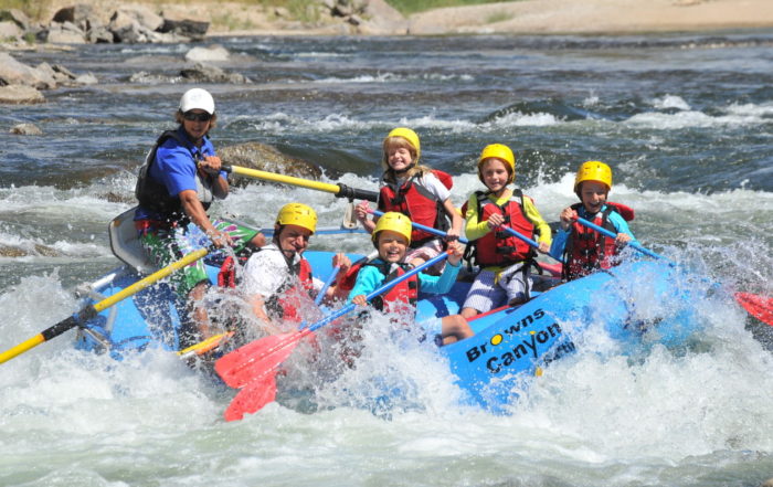 Colorado whitewater rafting image kids in browns canyon