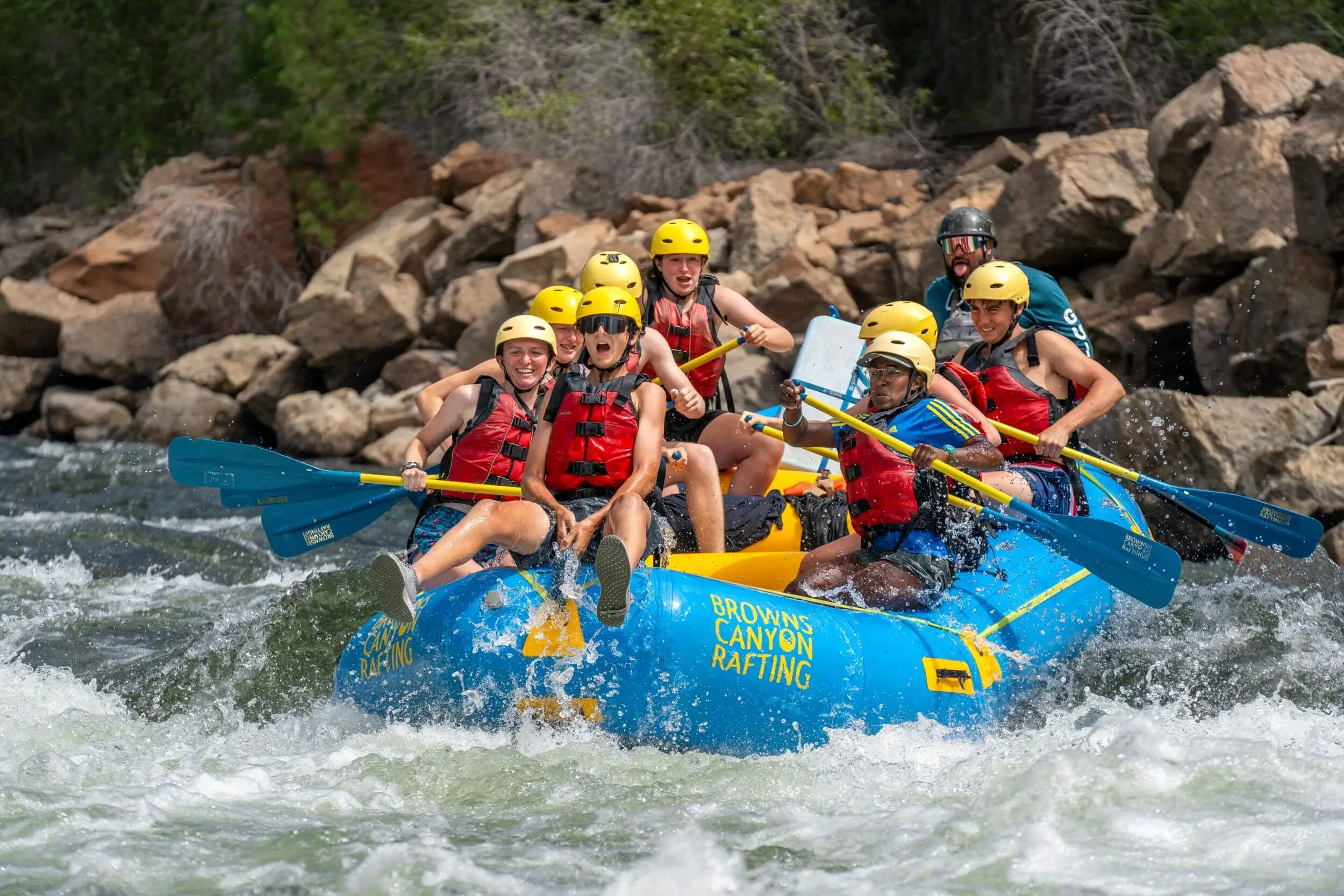 browns canyon rafting fun for groups and family trips